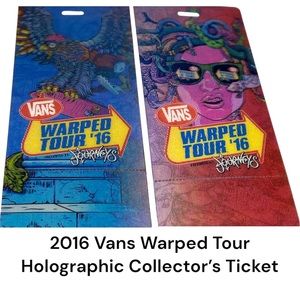 Vans Warped Tour 2016 Holographic Collector’s Ticket Mansfield MA